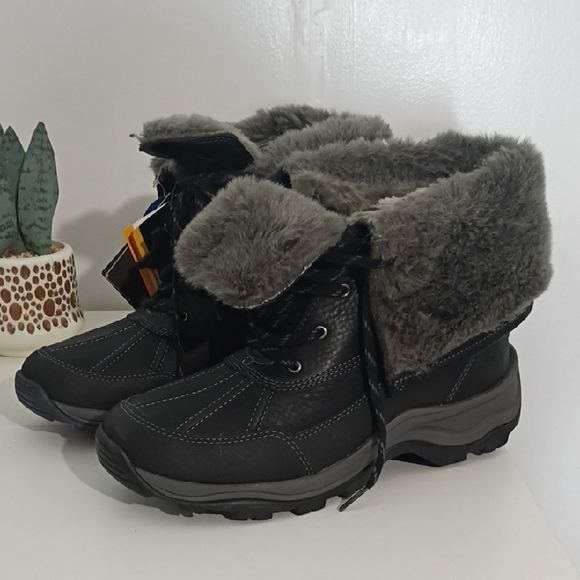 Clarks Arctic Venture Black Leather Suede Cold Weather Boots Women's Size 9.5 - Picture 6 of 11